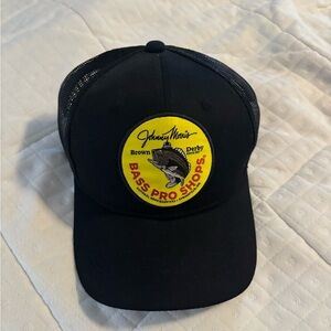 Bass Pro Shops Black Hat with Yellow Patch
